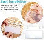 30 Pieces Wire Shelf Label Holder Plastic Basket Label Holders Clips Rack Display Price Tag Ticket Sign with Easy Button Design Lock Closure for Home Basket Market Freezer Inventory Area Closet