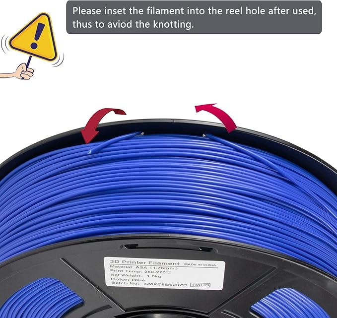 iSANMATE ASA Filament 1.75mm Bundle 2KG (4.4lbs), UV & Weather Resistant 3D Printer Filament Perfect for Outdoor Functional Parts, Blue+Red