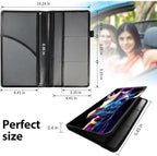 Car Registration and Insurance Holder, Leather Car Glove Box Organizer, Cool Car Accessories for ID, Driver's License Cards & Essential Document,business cards,Men&Women,Colorful Flower Giraffe