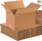 AVIDITI Moving Boxes Medium 12"L x 10"W x 8"H, 25-Pack | Corrugated Cardboard Box for Packing, Shipping and Storage 12108