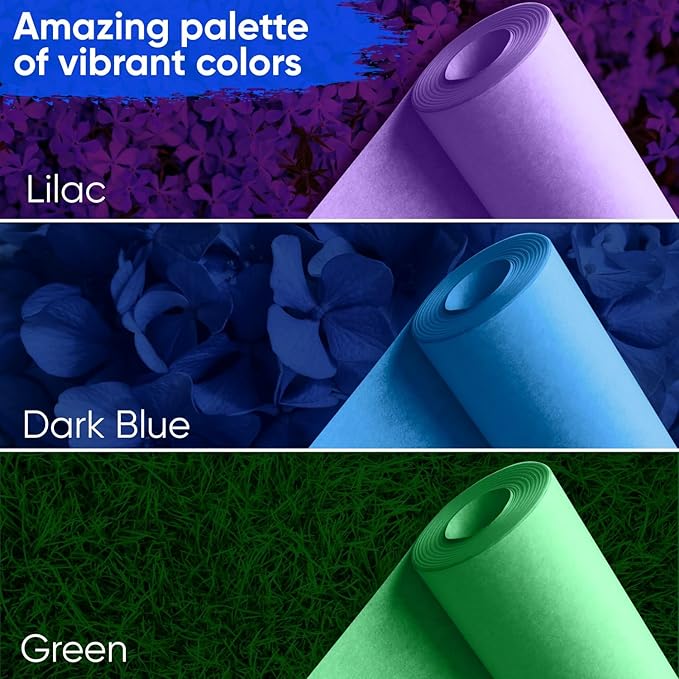 12" x 1200" (100 ft) Green Kraft Paper (Case of 16 Rolls), 45 lbs Thickness, Made in USA Kraft Paper for School, Art Colored Paper, Gift Wrapping Paper, Packing Paper for Moving