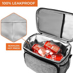 opux Insulated Lunch Bag for Men Women, Soft Lunch Box for Office Work School Picnic, Leakproof Lunch Cooler Bag with Shoulder Strap for Kid Adult Boy Girl, Medium Lunchbox Lunch Tote (Heather Gray)