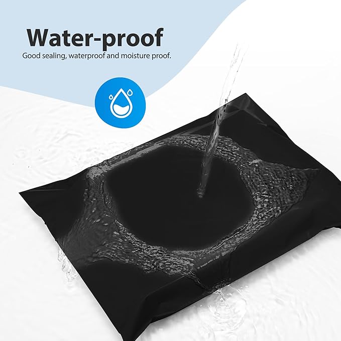 Fuxury 1000 Pack 10x13" Poly Mailers Bulk,Waterproof Mailing Envelopes for Clothing,Strong Adhesive Self Seal Poly Shipping Bags for Postage Return Books Small Business(Black)