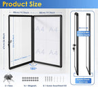 SWANCROWN Enclosed Notice Board Magnetic Bulletin Boards for Office with Locking Door,Black Frame, 26x20inch(4XA4