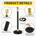 Crowd Control Stanchion, Waterproof and Rustproof Stanchion Set for Theater Hotels Clubs Museums, 8PCS