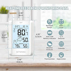 Indoor Outdoor Thermometer Wireless Battery Operated Weather Station Wireless External Temperature Humidity Monitor with 2 Outdoor Remote Sensors, 330 Feet Range (BR-E3-002)