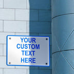 Aluminum Weatherproof Metal Sign Multiple Sizes Custom Personalized Text Here White Blue Notice Travel Horizontal Street Signs 24x18Inches