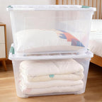 4-Pack Large Clear Plastic Storage Organizer Bins w/Lids, 85 Quart, Clear Stackable Container Boxes for Bedroom, Bathroom, Garage, and Office Organization