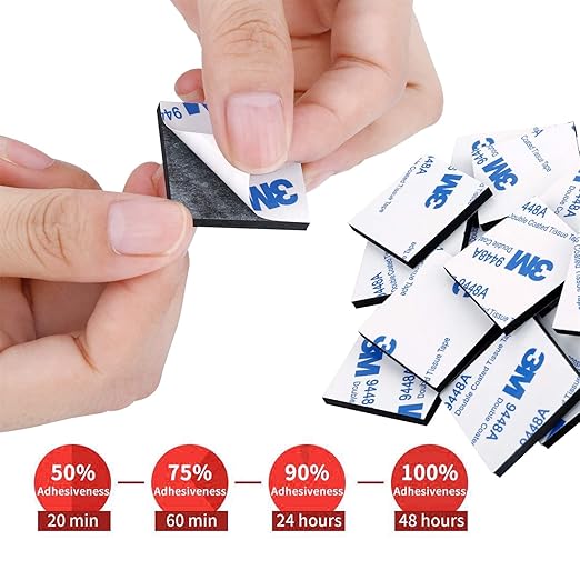 UPINS 60 Pack Double Sided Foam Tape Square Self-Adhesive Foam Tape Black Strong Sticky Pads for DIY Art Crafts Supplies