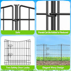 INJOPEXI Garden Fence 12 Panels 23.6ft(L)×24in(H) Decorative Garden Fences with 11 Panels + 1 Gate, Rustproof Metal Wire Temporary No Dig Rabbit Animal Barrier Fencing Dog Fence for Yard Patio Outdoor