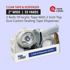Tape Logic 2" x 55 yds Packing Tape Kit 2.6 Mil (2-Pack) Heavy Duty Packing Tape Rolls for Sealing Boxes at Home, Warehouse, & Office, Supplies for Packaging, Shipping, Moving
