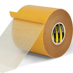 Double-Sided Mesh Carpet Tape Heavy Duty, 2.4in x 66FT (20m), Large Durable Duct Cloth Tape, High Stickiness Strong 2 Sided Tape for Rugs, Removable Multipurpose Tape, Easy Tear
