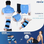 REVIX 20" Extra Large Ice Pack for Knee, Back, Shoulder, Reusable Gel ice Packs to Reduce Discomfort, XXXL Ice Knee Wrap with Cold Compression for Ease Fatigue and Promote Flexibility, Set of Two