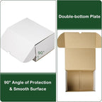 10x7x5 Inches Shipping Boxes Set of 20, White Corrugated Cardboard Box Literature Mailer for Packing Small Business