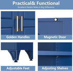 Metal Storage Cabinet,75" Tall Kitchen Pantry Storage Cabinet with Doors and Adjustable Shelves, Blue Metal Pantry Cabinets with Drawer, Large Cupboard for Kitchen, Dining Living Room