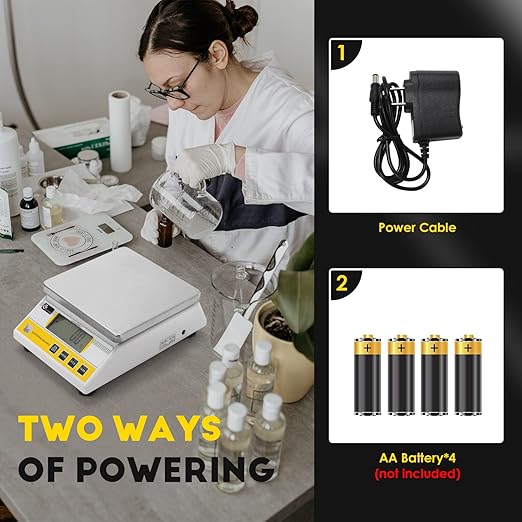 CGOLDENWALL 10kg x 0.1g Digital Precision Electronic Balance Laboratory Lab Scale Industrial Weighing and Counting Scale Table Top Scale g/ct/lb/oz/DWT/tl Multi-Units Switchable (10000g, 0.1g)