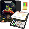 Clipboard with Storage,Office Supplies Nursing Clipboards Folder with Pen Holder Plastic Foldable Clip Board with Storage for Nurse Teacher,Cute Mushroom Frog