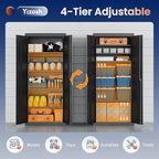 Yizosh Metal Garage Storage Cabinet with 2 Doors and 4 Adjustable Shelves - 71" Steel Lockable File Cabinet,Locking Tool Cabinets for Office,Home,Garage,School,Gym