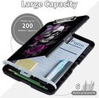 Clipboard with Storage,Clip Boards 8.5X11 with Storage & Pen Holder,Heavy Duty Plastic Nursing Clipboards Foldable,Coaches Clipboard Folder Case,School Office Supplies，Sugar Skull Butterlies Floral