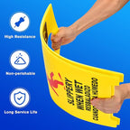 MATTHEW CLEANING 19'' Industrial Wet Floor Sign 3 Pack 2-Sided Durable Corrugated Plastic Birght Yellow Multilingual Warning Signs Commercial Caution Wet Fold-out Floor Signs For Indoors