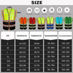 Custom Safety Vest with Logo Pockets High Visibility Reflective Vests Construction Security Workwear