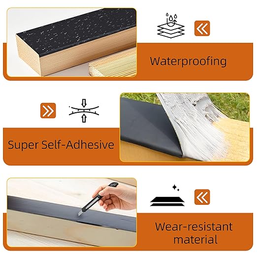 8 Pack Joist Tape for Decking 2''×50', Weather-Resistant,Waterproof Seal Antiseptic Butyl Tape,Self-Adhesive Flashing Joist Tape for Wood Decks Beams Roof