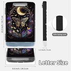 Clipboard with Storage,Clip Boards 8.5X11 with Storage & Pen Holder,Heavy Duty Plastic Nursing Clipboards Foldable,Coaches Clipboard Folder Case,School Office Supplies，Butterfly Flowers & Gold Moon