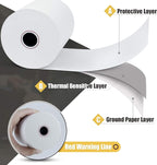 (30 Rolls) 3-1/8 X 230 ft Thermal Credit Card Paper, 80mm Receipt Printer Square POS Register - Azure Zone