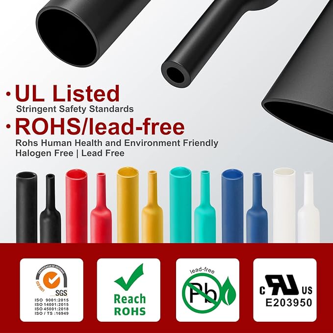 Chanzon 3:1 Ratio 1-1/4" (30mm) Heat Shrink Tubing - Marine Grade Waterproof Adhesive Lined - 4Ft Roll (1.22M Total Length) Red Polyolefin Sleeving Wrap Shrinking 3 to 1 Ratio 1pcs