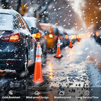 BESEA 6 Pack 36” Traffic Cones Orange Safety Road Cones with Reflective Collars, Heavy Duty Parking & Construction Cone for Traffic Control