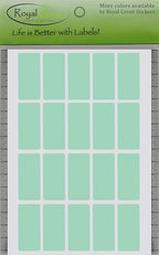 Royal Green Rectangle Shape Sticker Cable Labels 1.57 inch x 0.75 inch Pastel Green (40mm x 19mm) - 1000 Pack