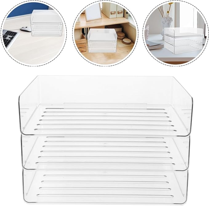 Stackable Desk Organizer Tray Paper Holder for Office File Storage and Document Sorting Practical Desktop Letter Tray for School and Home Use