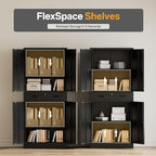 Metal Storage Cabinets with 1Drawer, 71" Storage Cabinet with 4 Locking Doors and 2 Adjustable Shelves, Steel Storage File Cabinet for Pantry Home, Kitchen, Office, Garage (Black)