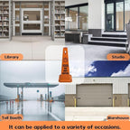 26.5" Caution Cones, 4-Sided Visible Safety Signs with Heavy Rubber Base, Warning for Slip & Fall Prevention, Indoor/Outdoor Use (4, Do Not Enter-Orange, 26.5 inch)