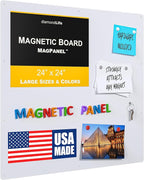 24"x24" - Magnetic Board - Memo & Vision Board for Home, Office, and Classroom - Magnet Board for Kids - Pre-drilled Mounting Screws Included