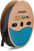 Chanzon 1-1/8 Inch (28mm) Black Shrink Tubing - Adhesive Lined, 2:1 Ratio, 80Ft Polyolefin Heat Shrink Roll 1pcs