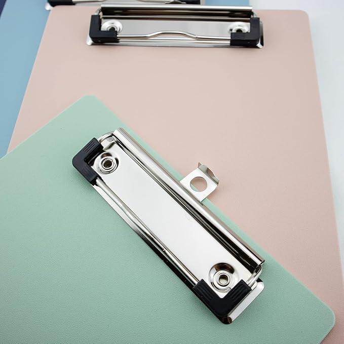 Small Clipboards 6" X 9" Mini Clipboards 4-Pack Portable Clipboards A5 Size Half Letter Clipboard Menu Pads Receipt Clips for School Office Restaurant Cafe Hotel (Black)
