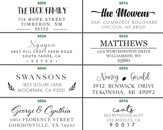 16+ Designs Custom Return Address Labels Roll White Modern Address Set of Return - Custom Personalized Calligraphy & Matte