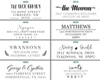 16+ Designs Custom Return Address Labels Roll White Modern Address Set of Return - Custom Personalized Calligraphy & Matte
