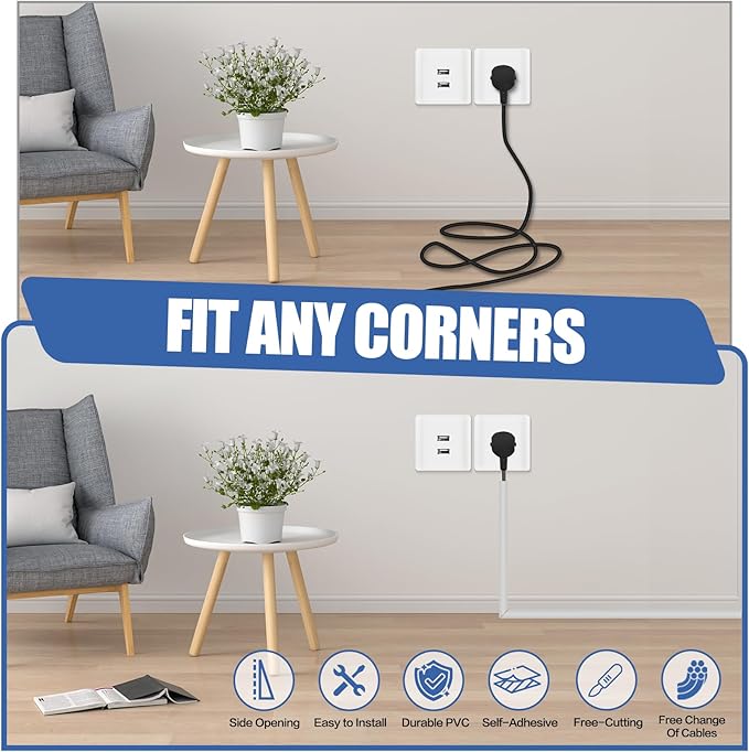 Floor Cable Cover, Low Profile Cable Hider for Wires, Self Adhesive Cord Hider for Wall, Cord Covers Wall Mounted Tv, for Offices, Gym, Exhibitions (Gray, 10 Feet)