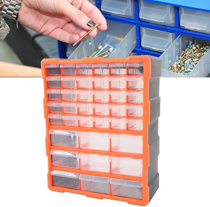 Nuts and Bolts Organizers and Storage,Parts Organizer,39 Drawer Organiser DIY Tool Bits Plastic Storage Units Workshop Screws and Small Parts Cabinet for Home Crafts