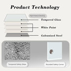 Magnetic Large Glass Board 72"x 48" Dry Erase Writing Board Premium Tempared Galssboard Frameless Message Board with Full Accessories Wall Mounted White Board