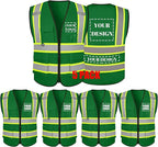 Safety Vest Reflective High Visibility with 5 Pockets ＆Zipper Class 2 Adult Unisex Construction Security Workwear