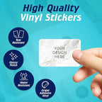 100 Custom Vinyl Stickers - Upload Your own Image, Text, Design, Logo - Personalized Logo Labels for Handmade, Packaging, Bottle, Jars, Candle, Brand Stickers (Gold Marble, 4x2)