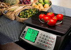 Price Computing Scale, Commercial Food Scale, Counting Function,66lb/30kg,1g, Rechargeable, Waterproof Design, Stainless Steel Keys,Large LCD for Produce, Farmers Market, Grocery, Deli, Meat, Retail
