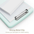 Piasoenc Clipboard with Storage, 8.5 x 11 Organization Box with Pen Holder and A4 Legal Paper Folder, Folio & Side-Opening, Low Profile Clip,for Nurses,Teachers, Size 14 x 9.6 x 1.2 in, Blue