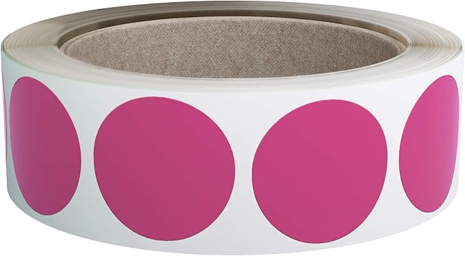 Royal Green Colored Label Dot Stickers for Inventory and Labeling - 25mm/1 Inch Round Sticker in Pink (1Roll - 600 Pack)