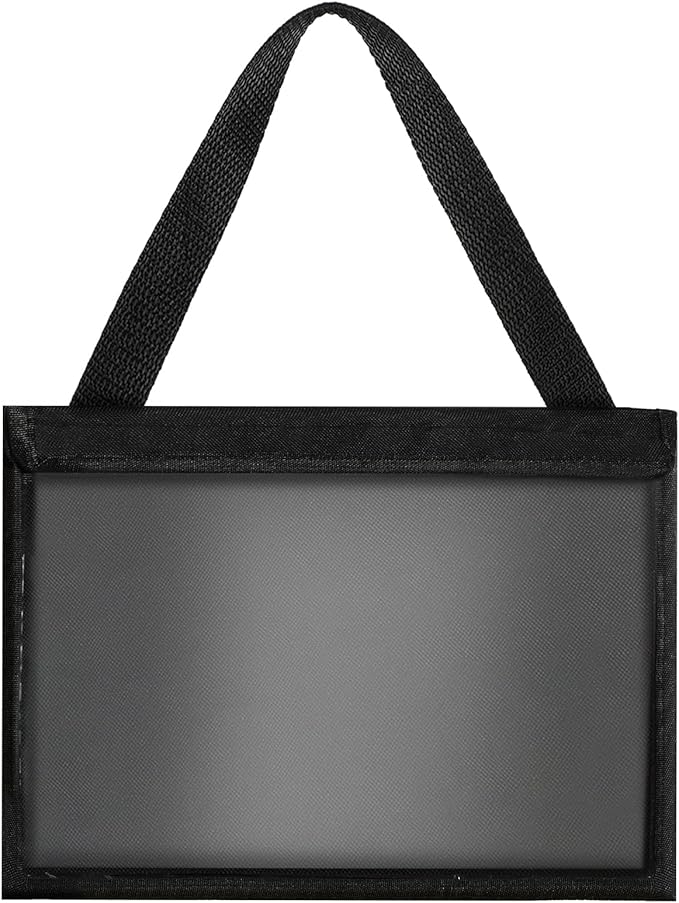 Frienda 1 Piece License Plate Holder with Hanging Strap Dealer Plate Holder Test Drive Tag Bag Black Frame Cover and Bracket for Car SUV Truck