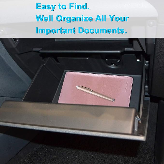 Wisdompro Car Document Holder Organiser, PU Leather Vehicle Insurance and Registration Holders Wallet Case for ID Card, Driving Licence, Key Contact Information Cards