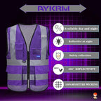 A-SAFETY XSmall Purple High Visibility Mesh Safety Reflective Vest for Men Women (Purple Mesh XS)